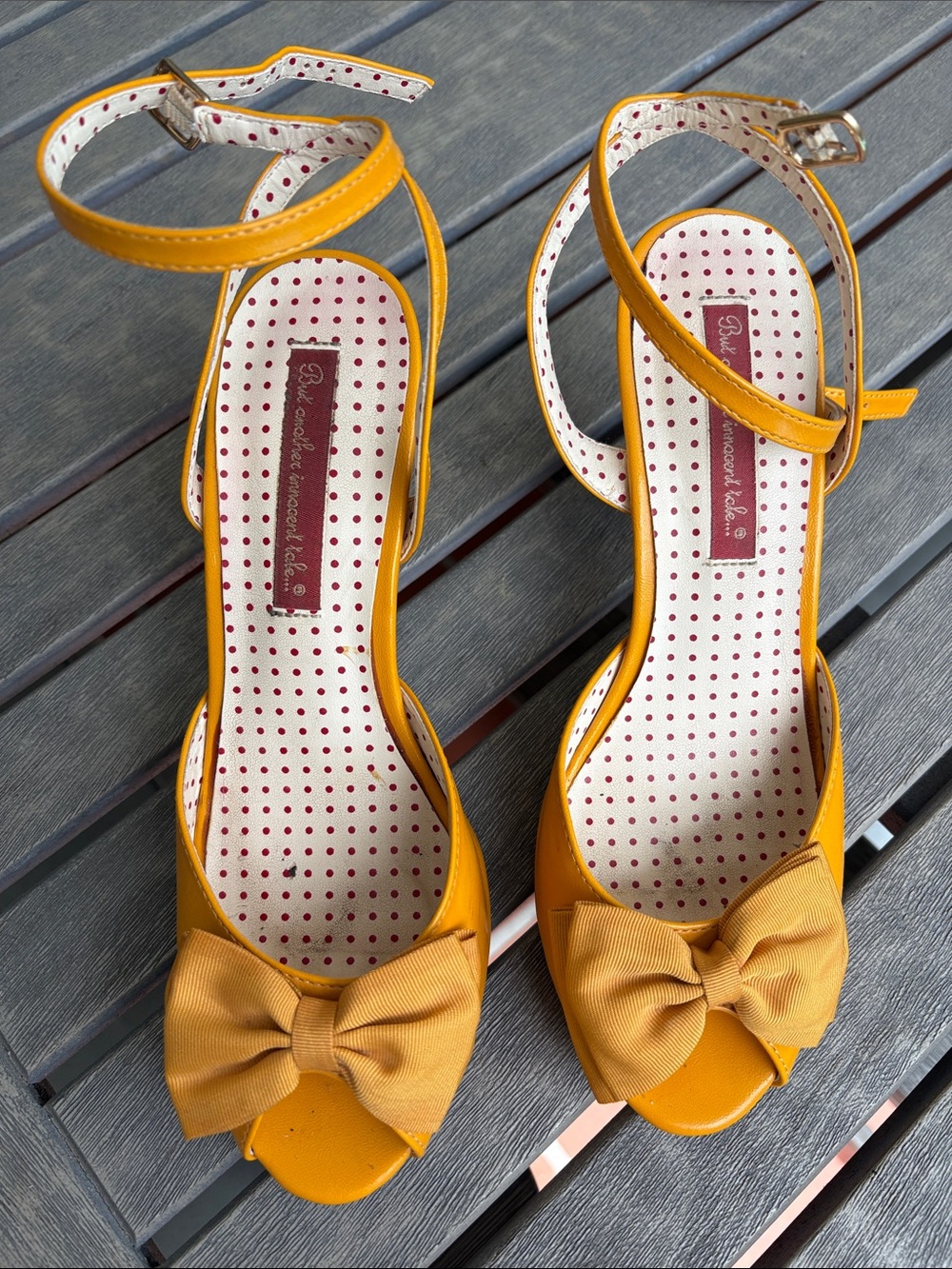Yellow Bow Ankle-Strap Heels for Women
